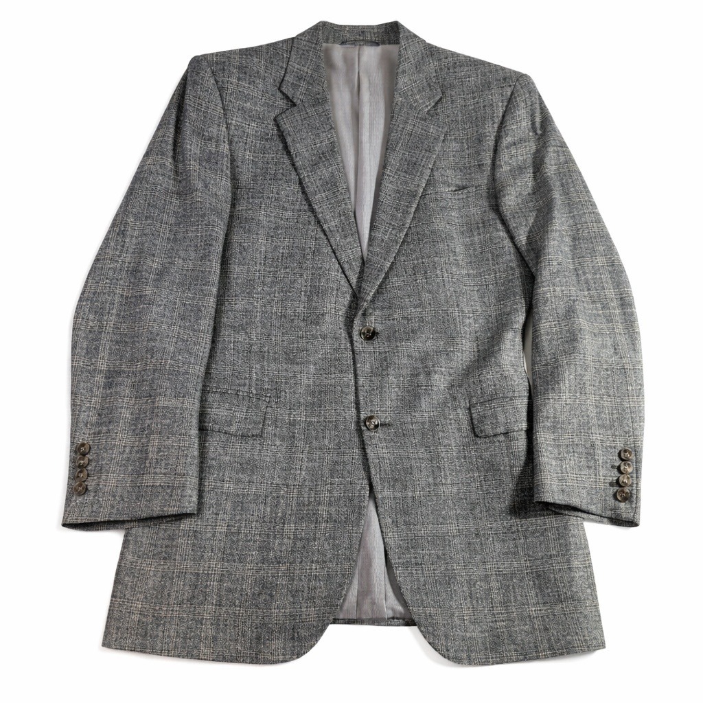 Jack Victor Montreal Wool Blazer 43l Gray Plaid Sport Coat Read